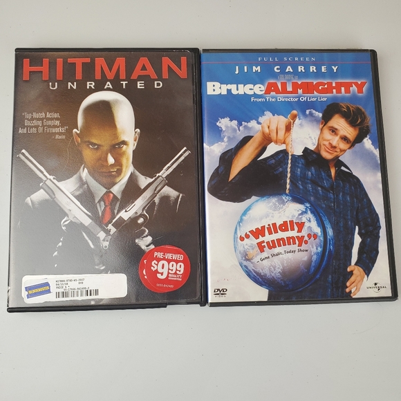 Hitman and Bruce Almighty DVD movies - Picture 1 of 3